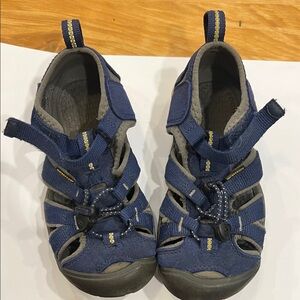 Keen Kids Navy Sandals with Yellow Accents